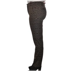 Pinko - Cigarette Trousers Bello95 in Geometric Pattern - Black/Brown - Trousers - Made in Italy - Luxury Exclusive Collection - Avvenice