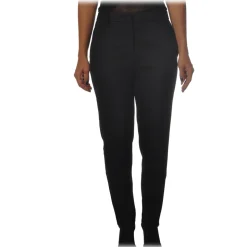 Pinko - Cigarette Trousers Bella6 of Woolly Drill - Black - Trousers - Made in Italy - Luxury Exclusive Collection - Avvenice