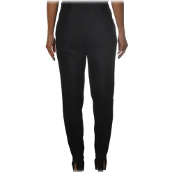 Pinko - Cigarette Trousers Bella6 of Woolly Drill - Black - Trousers - Made in Italy - Luxury Exclusive Collection - Avvenice