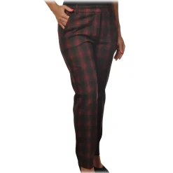 Pinko - Cigarette Trousers Bello106 in Check Pattern - Black/Red - Trousers - Made in Italy - Luxury Exclusive Collection - Avvenice