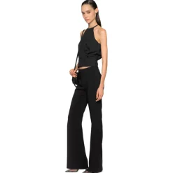 Pinko - Crepe Fabric Flare Trousers - Black - Trousers - Made in Italy - Luxury Exclusive Collection - Avvenice