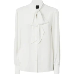 Pinko - Crepe Shirt with Bow - White - Shirts - Made in Italy - Luxury Exclusive Collection - Avvenice