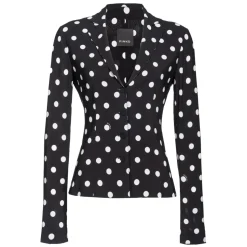 Pinko - Deconstructed Jacket in Polka Dot Pattern - Black - Jacket - Made in Italy - Luxury Exclusive Collection - Avvenice