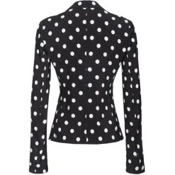 Pinko - Deconstructed Jacket in Polka Dot Pattern - Black - Jacket - Made in Italy - Luxury Exclusive Collection - Avvenice