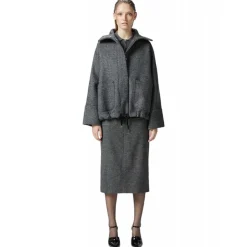 Pinko - Diagonal Cloth Zip Caban - Grey - Jacket - Made in Italy - Luxury Exclusive Collection - Avvenice
