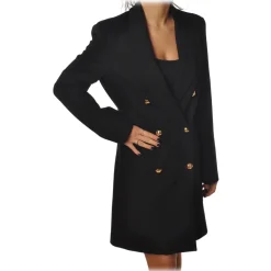 Pinko - Double-Breasted Robe Manteau Fernet2 - Black - Jacket - Made in Italy - Luxury Exclusive Collection - Avvenice