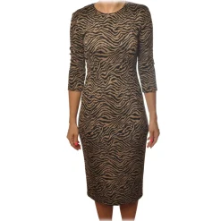 Pinko - Dress Pierpaolo2 in Animal Print Zebra Pattern - Black/Beige - Dress - Made in Italy - Luxury Exclusive Collection - Avvenice