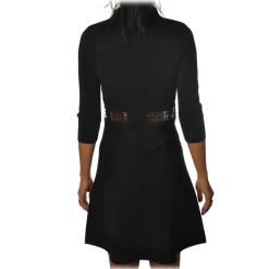 Pinko - Dress Vallese with Mirror Application around the Waist - Black - Dress - Made in Italy - Luxury Exclusive Collection - Avvenice