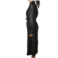 Pinko - Eco-leather Long Shirt Dress Maris - Black - Dress - Made in Italy - Luxury Exclusive Collection - Avvenice