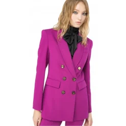 Pinko - Elongated Double-Breasted Blazer - Fuxia - Jacket - Made in Italy - Luxury Exclusive Collection - Avvenice