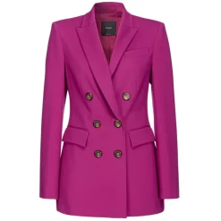Pinko - Elongated Double-Breasted Blazer - Fuxia - Jacket - Made in Italy - Luxury Exclusive Collection - Avvenice