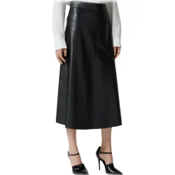 Pinko - Faux Leather Midi Skirt - Black - Skirt - Made in Italy - Luxury Exclusive Collection - Avvenice