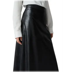 Pinko - Faux Leather Midi Skirt - Black - Skirt - Made in Italy - Luxury Exclusive Collection - Avvenice