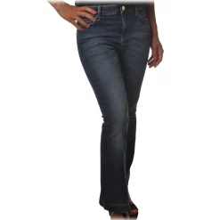 Pinko - Five-Pocket Jeans Fannie2 Trumpet Model - Dark Denim - Trousers - Made in Italy - Luxury Exclusive Collection - Avvenice