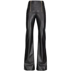 Pinko - Flare Trousers Leather Effect - Black - Trousers - Made in Italy - Luxury Exclusive Collection - Avvenice