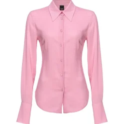 Pinko - Georgette Crop Tight Shirt - Pink - Shirts - Made in Italy - Luxury Exclusive Collection - Avvenice