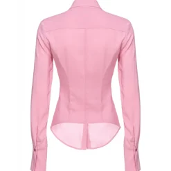 Pinko - Georgette Crop Tight Shirt - Pink - Shirts - Made in Italy - Luxury Exclusive Collection - Avvenice