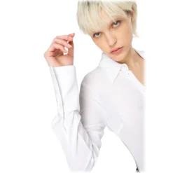 Pinko - Georgette Crop Tight Shirt - White - Shirts - Made in Italy - Luxury Exclusive Collection - Avvenice