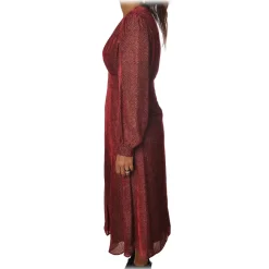 Pinko - Giovanni Dress Midi in Devorè Fabric - Bordeaux - Dress - Made in Italy - Luxury Exclusive Collection - Avvenice