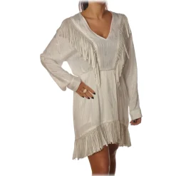 Pinko - Guarino Dress Mini with Fringes and Rhinestones - White - Dress - Made in Italy - Luxury Exclusive Collection - Avvenice