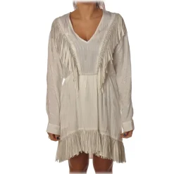 Pinko - Guarino Dress Mini with Fringes and Rhinestones - White - Dress - Made in Italy - Luxury Exclusive Collection - Avvenice