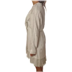 Pinko - Guarino Dress Mini with Fringes and Rhinestones - White - Dress - Made in Italy - Luxury Exclusive Collection - Avvenice