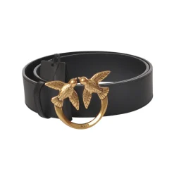 Pinko - High Belt with Double Swallow Logo Buckle - Black - Bag - Made in Italy - Luxury Exclusive Collection - Avvenice