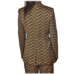 Pinko - Jacket Cassegrain in Geometric Pattern - Yellow/Pink - Jacket - Made in Italy - Luxury Exclusive Collection - Avvenice