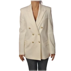 Pinko - Jacket Chinotto3 Double-breasted with Gold Buttons - White - Jacket - Made in Italy - Luxury Exclusive Collection - Avvenice
