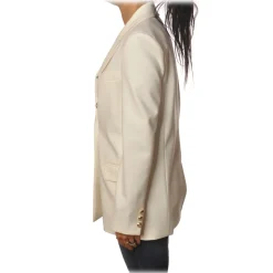 Pinko - Jacket Chinotto3 Double-breasted with Gold Buttons - White - Jacket - Made in Italy - Luxury Exclusive Collection - Avvenice