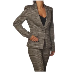 Pinko - Jacket Gomberto2 in Prince of Galles Motif - Beige/Black - Jacket - Made in Italy - Luxury Exclusive Collection - Avvenice