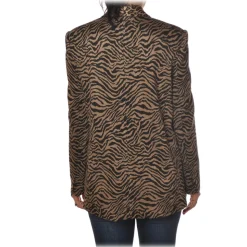 Pinko - Jacket Pragmatica1 in Animalier Pattern - Black/Brown - Jacket - Made in Italy - Luxury Exclusive Collection - Avvenice