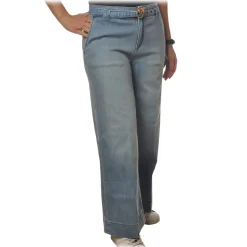 Pinko - Jeans Peggy4 with Logo Denim Belt - Light Blue - Trousers - Made in Italy - Luxury Exclusive Collection - Avvenice