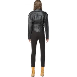 Pinko - Leather and Technical Fabric Leggins - Black - Trousers - Made in Italy - Luxury Exclusive Collection - Avvenice