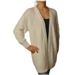 Pinko - Long Cardigan Pellerossa Oversized Fit - White - Sweater - Made in Italy - Luxury Exclusive Collection - Avvenice