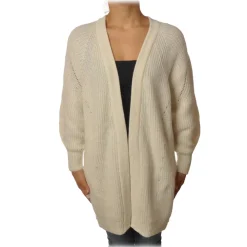 Pinko - Long Cardigan Pellerossa Oversized Fit - White - Sweater - Made in Italy - Luxury Exclusive Collection - Avvenice
