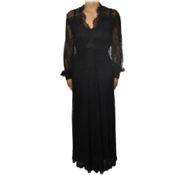 Pinko - Long Dress Sposare1 with Sleeves in Lace - Black - Dress - Made in Italy - Luxury Exclusive Collection - Avvenice