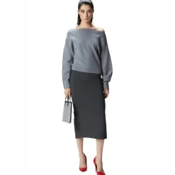 Pinko - Long Skirt in Technical Fabric - Anthracite Grey - Skirt - Made in Italy - Luxury Exclusive Collection - Avvenice