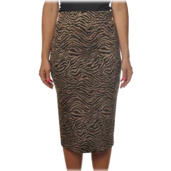 Pinko - Longuette Skirt Ortisei in Zebra Effect Pattern - Black/Beige - Skirt - Made in Italy - Luxury Exclusive Collection - Avvenice