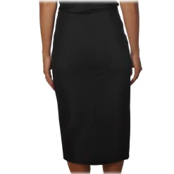 Pinko - Longuette Skirt Sagomare with Zip Detail - Black - Skirt - Made in Italy - Luxury Exclusive Collection - Avvenice