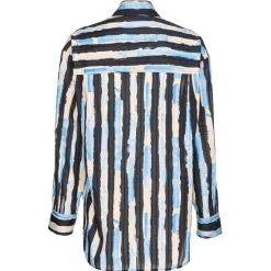 Pinko - Over Shirt in Broad Stripe Pattern - Light Blue/Black - Shirts - Made in Italy - Luxury Exclusive Collection - Avvenice