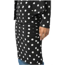 Pinko - Pencil Skirt with Ruffle - Pois/Black - Skirt - Made in Italy - Luxury Exclusive Collection - Avvenice