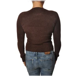 Pinko - Perforated Sweater Florida - Brown - Sweater - Made in Italy - Luxury Exclusive Collection - Avvenice