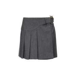 Pinko - Pleated Flannel Mini Skirt - Grey - Skirt - Made in Italy - Luxury Exclusive Collection - Avvenice