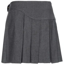Pinko - Pleated Flannel Mini Skirt - Grey - Skirt - Made in Italy - Luxury Exclusive Collection - Avvenice