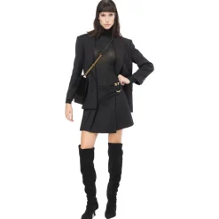 Pinko - Pleated Flannel Mini Skirt - Black - Skirt - Made in Italy - Luxury Exclusive Collection - Avvenice