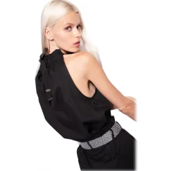 Pinko - Poplin Top with Ribbon - Black - Top - Made in Italy - Luxury Exclusive Collection - Avvenice