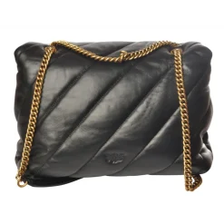 Pinko - Quilted Bag Love Big Puff Maxy with Chain and Logo - Black - Bag - Made in Italy - Luxury Exclusive Collection - Avvenice