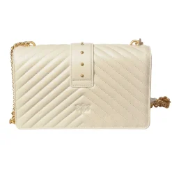 Pinko - Quilted Bag Love Classic Icon with Chain and Logo - White - Bag - Made in Italy - Luxury Exclusive Collection - Avvenice