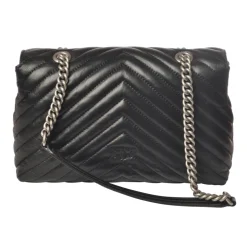 Pinko - Quilted Bag Love Lady Puff v Quilt with Chain and Logo - Black - Bag - Made in Italy - Luxury Exclusive Collection - Avvenice
